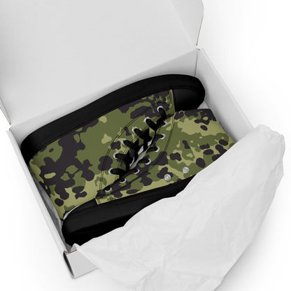 Danish Flecktarn Woodland CAMO Mens high top canvas shoes - High Top Canvas Shoes