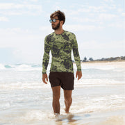 Flecktarn Woodland Scandinavian CAMO Mens Long-Sleeve Rash Guard - XS