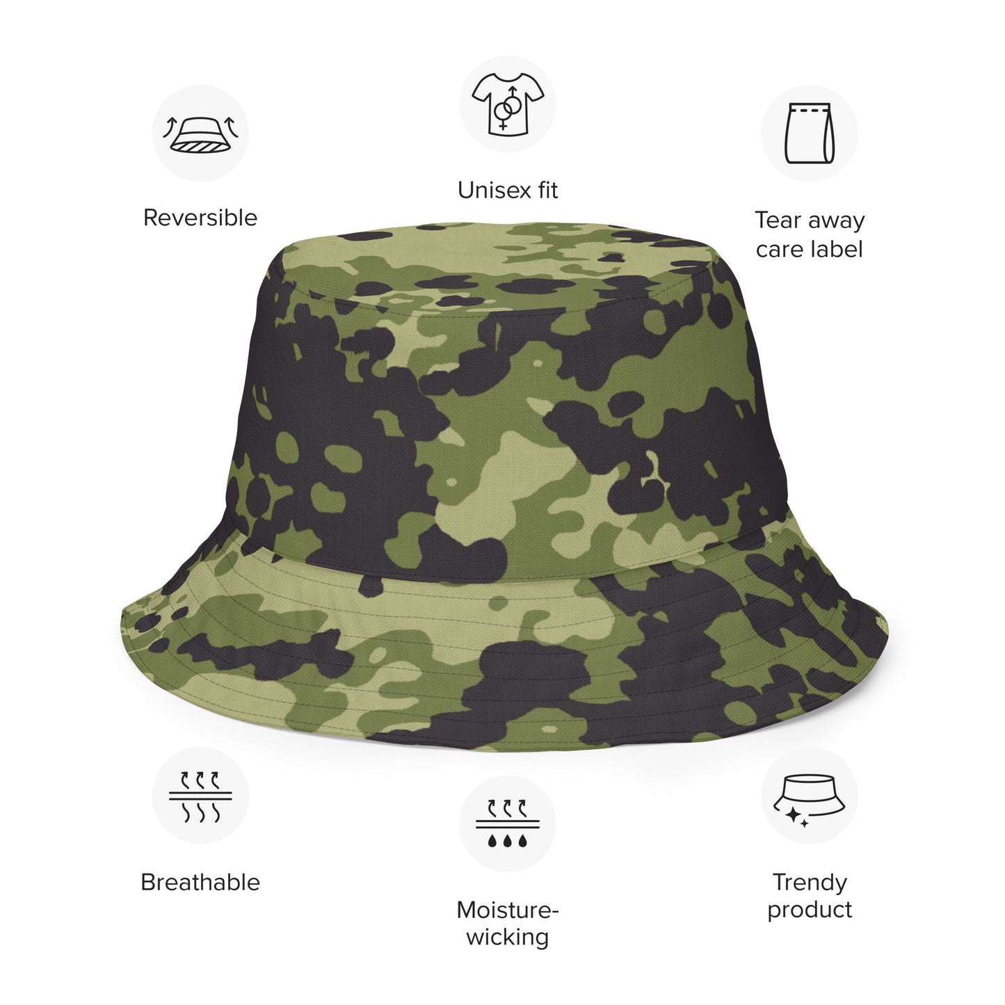 Danish Flecktarn Woodland CAMO Reversible bucket hat - Bucket Hats