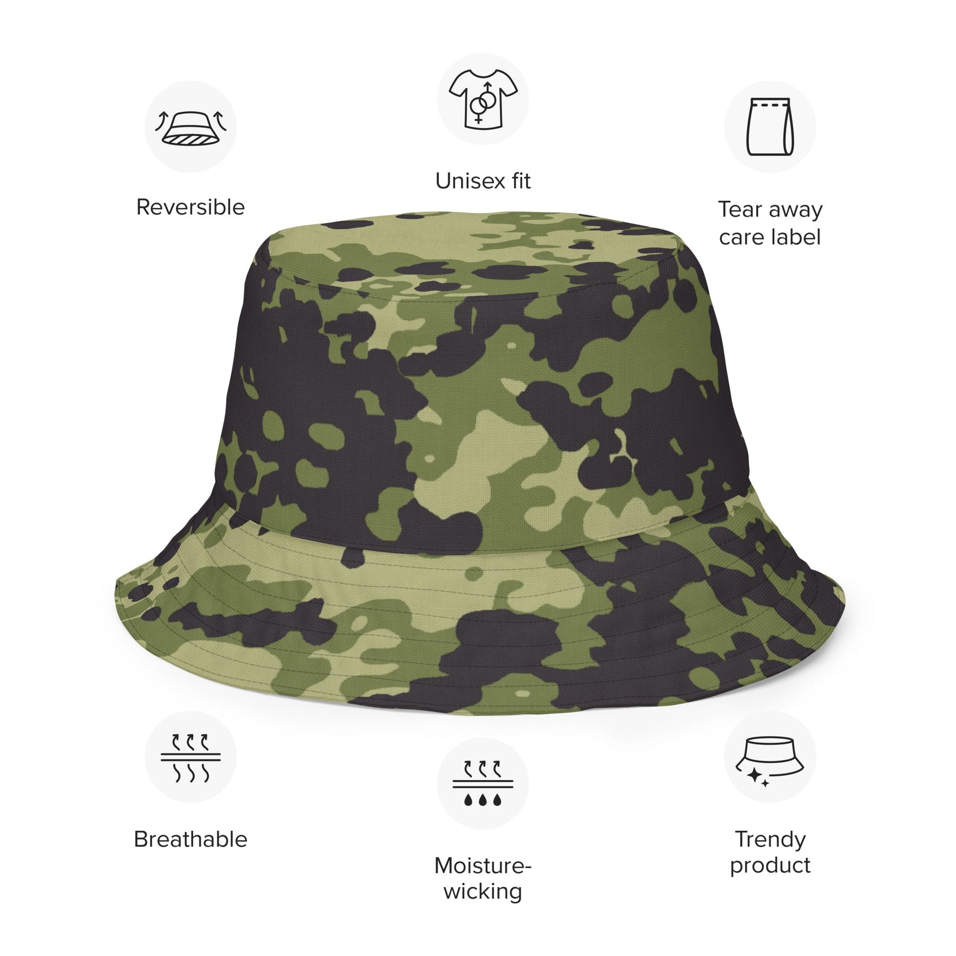 Danish Flecktarn Woodland CAMO Reversible bucket hat - Bucket Hats
