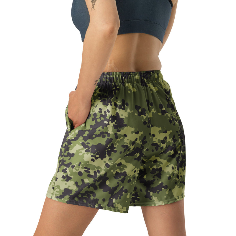 Flecktarn Scandinavian Woodland CAMO Unisex Athletic Long Shorts