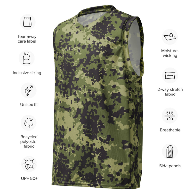 Flecktarn Woodland Scandinavian CAMO Unisex Basketball Jersey