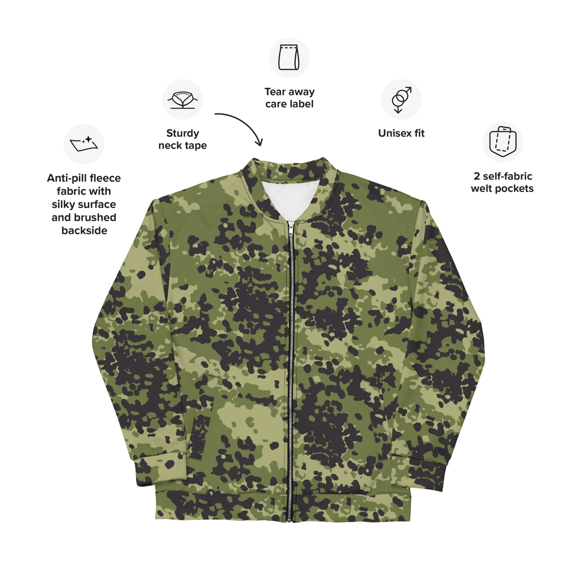 Danish Flecktarn Woodland CAMO Unisex Bomber Jacket - Jackets