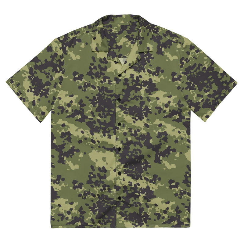 Flecktarn Scandinavian Woodland CAMO Unisex Short-Sleeve Button Shirt - 2XS - Button-Up