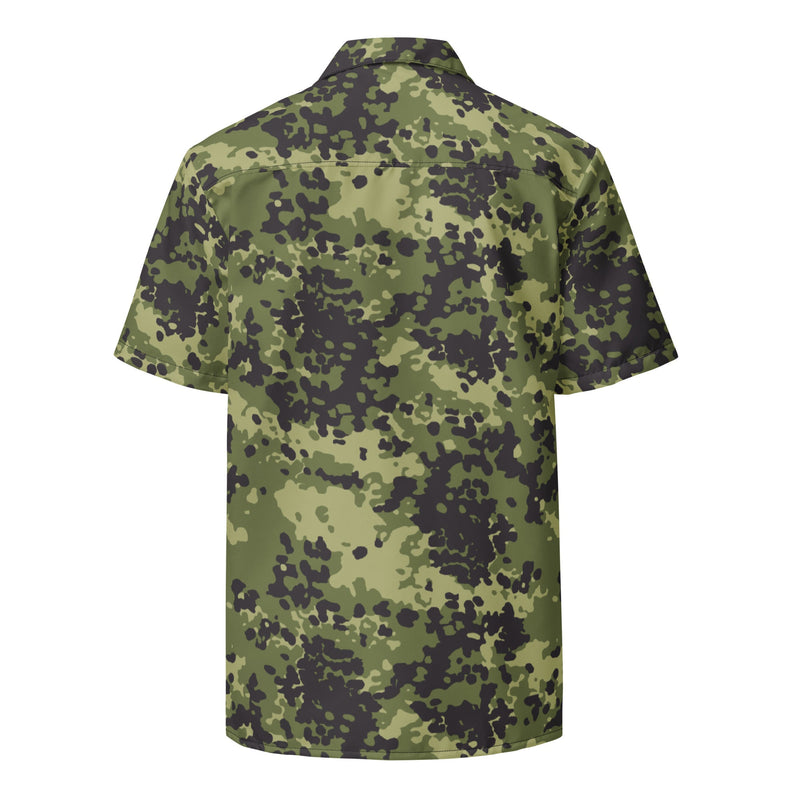 Flecktarn Scandinavian Woodland CAMO Unisex Short-Sleeve Button Shirt - Button-Up