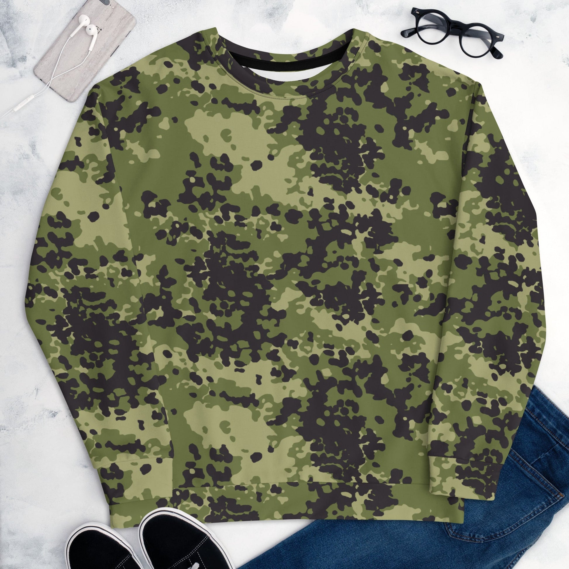 Danish Flecktarn Woodland CAMO Unisex Sweatshirt - Sweatshirts