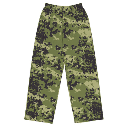 Danish Flecktarn Woodland CAMO unisex wide leg pants 2XS Wide Pants