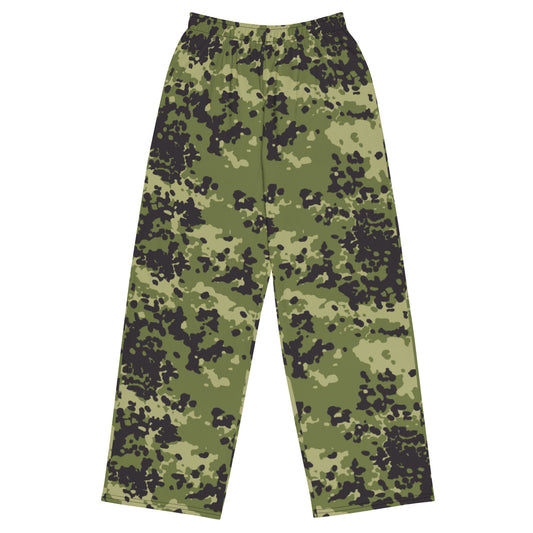 Danish Flecktarn Woodland CAMO unisex wide leg pants 2XS Wide Pants