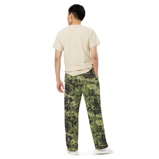 Danish Flecktarn Woodland CAMO unisex wide leg pants Wide Pants