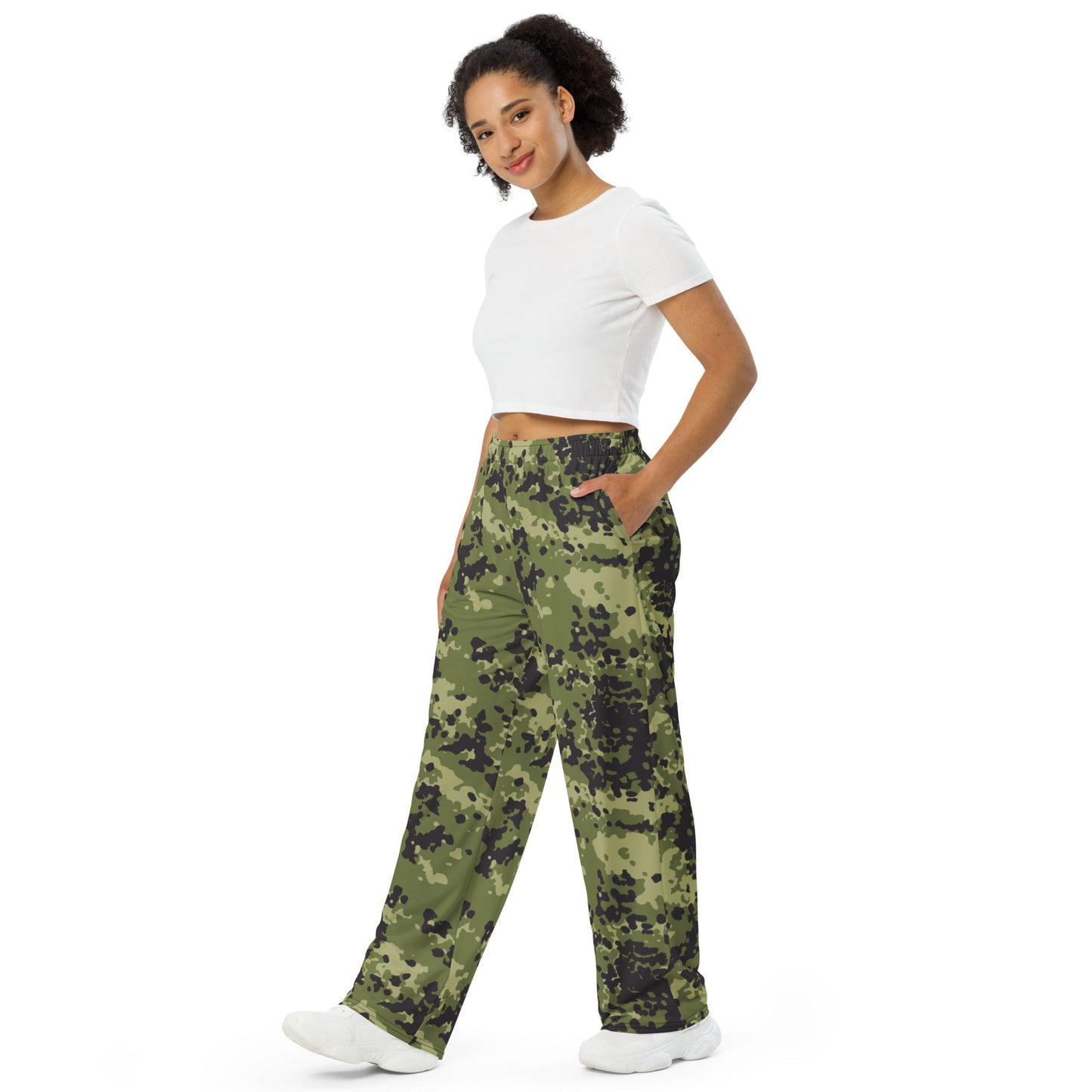 Danish Flecktarn Woodland CAMO unisex wide leg pants Wide Pants