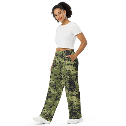 Danish Flecktarn Woodland CAMO unisex wide leg pants Wide Pants