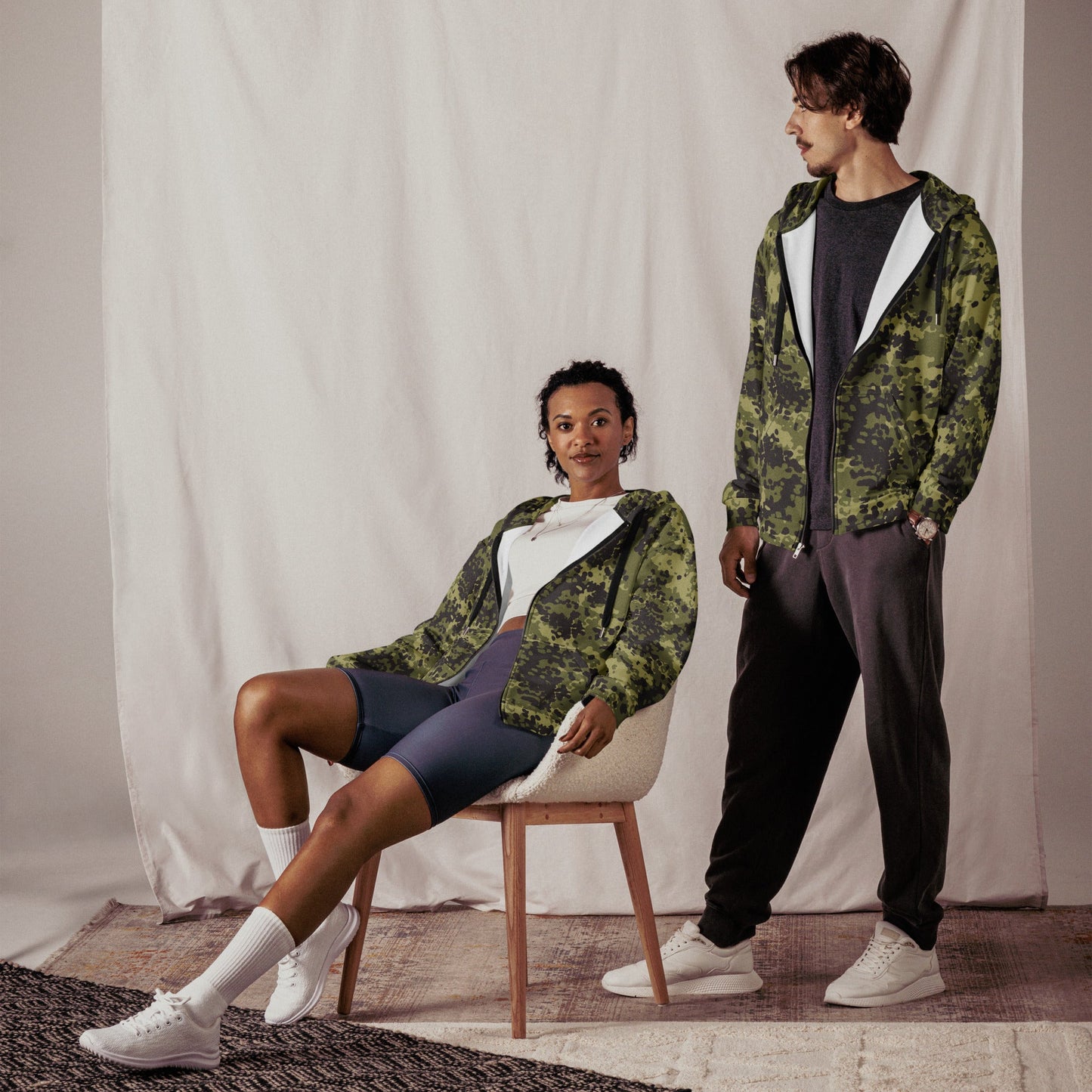 Danish Flecktarn Woodland CAMO Unisex zip hoodie Zip Hoodies