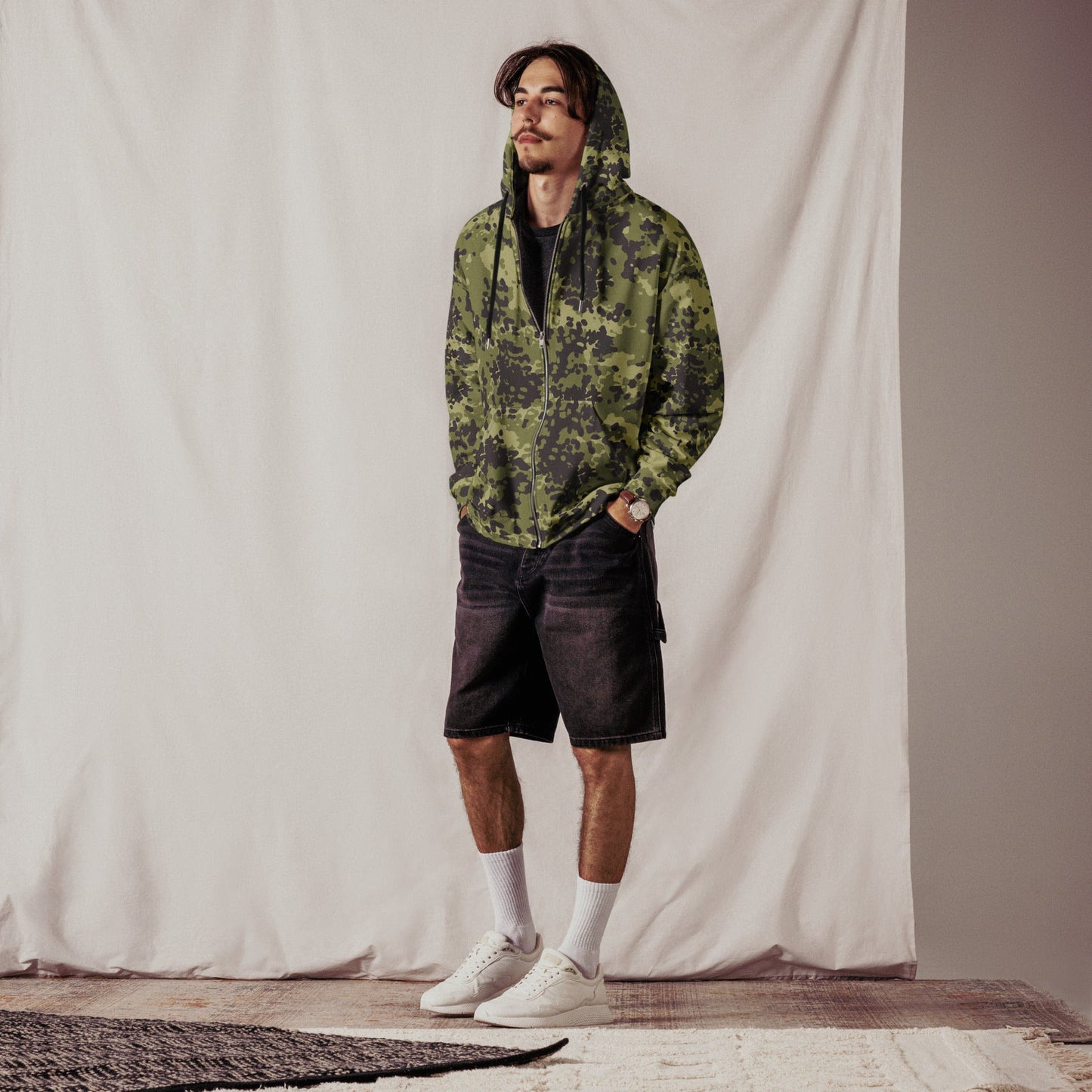 Danish Flecktarn Woodland CAMO Unisex zip hoodie Zip Hoodies