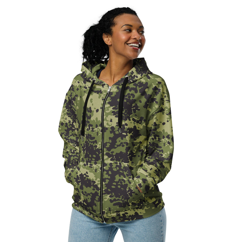 Flecktarn Woodland Scandinavian CAMO Unisex Zip Hoodie