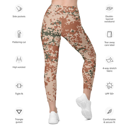 Danish M01 Desert CAMO Leggings with pockets - Womens With Pockets