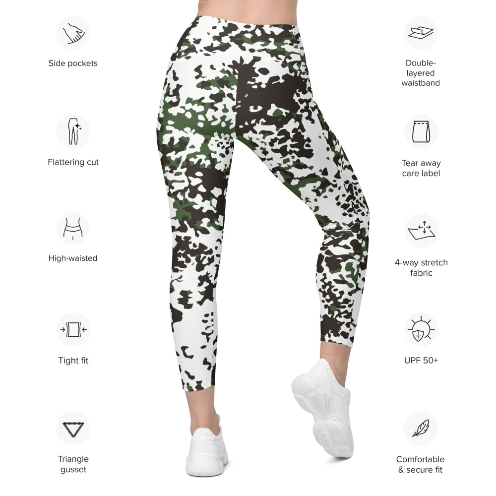 Danish M84 Snow CAMO Leggings with pockets - Womens With Pockets