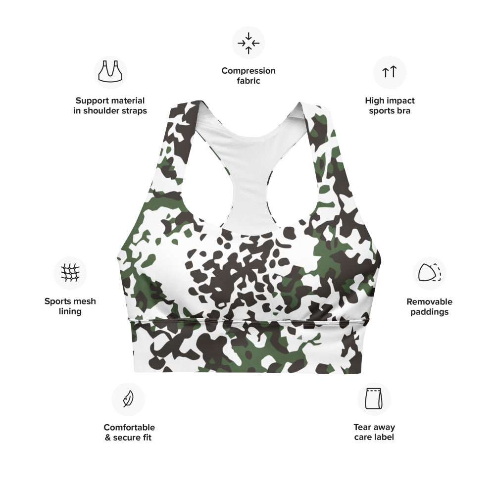 Danish M84 Snow CAMO Longline sports bra - Womens Sports Bra