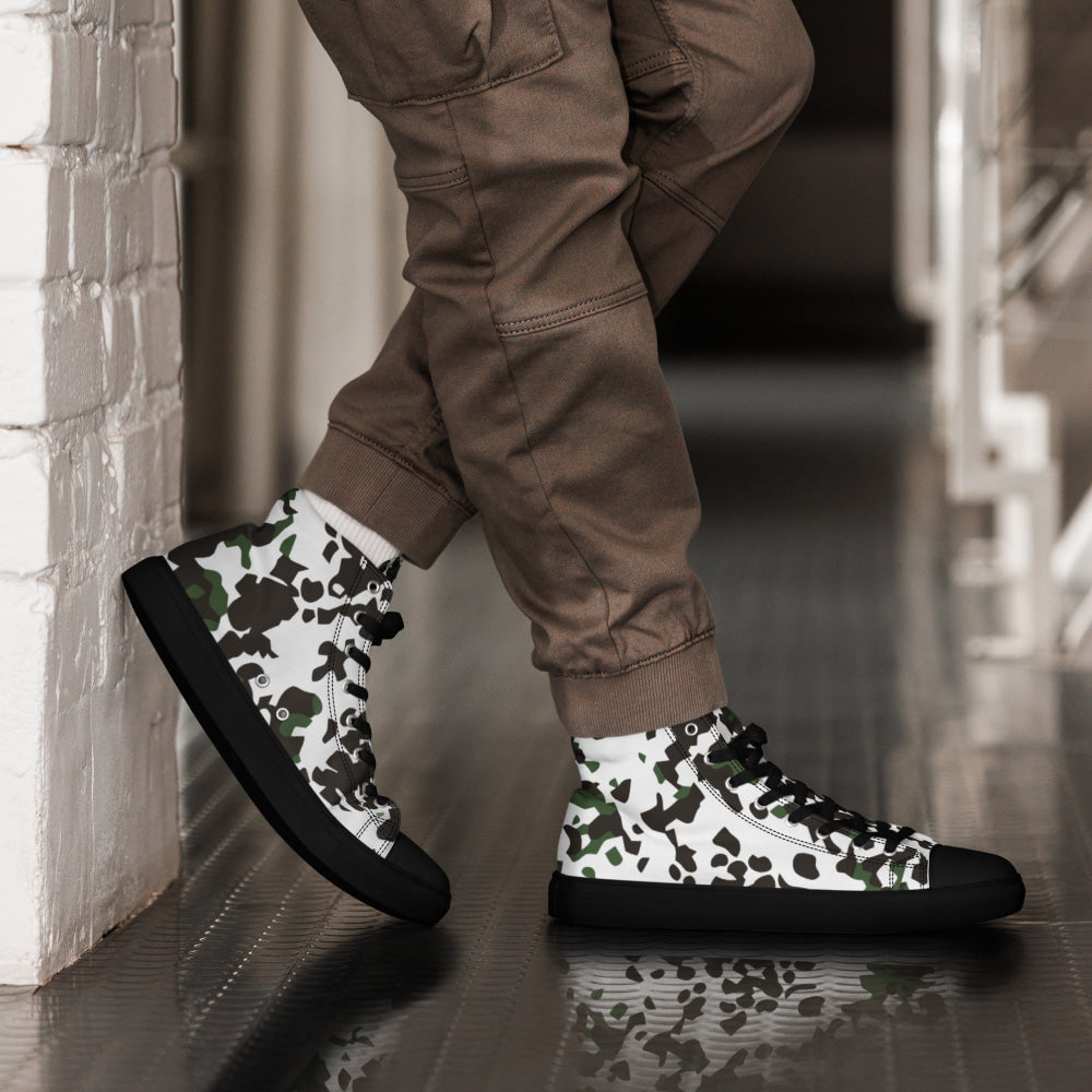 Danish M84 Snow CAMO Men’s high top canvas shoes - Black / 5 - Mens High Top Canvas Shoes