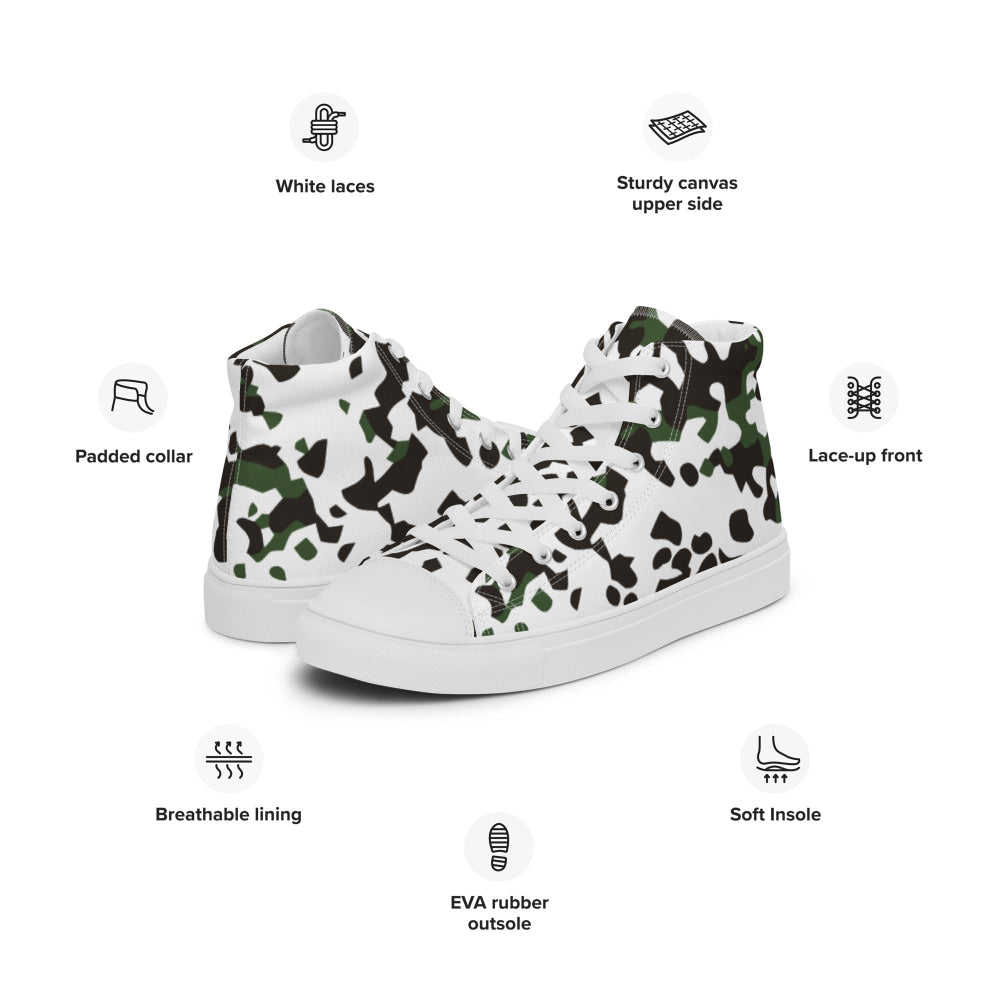 Danish M84 Snow CAMO Men’s high top canvas shoes - Mens High Top Canvas Shoes