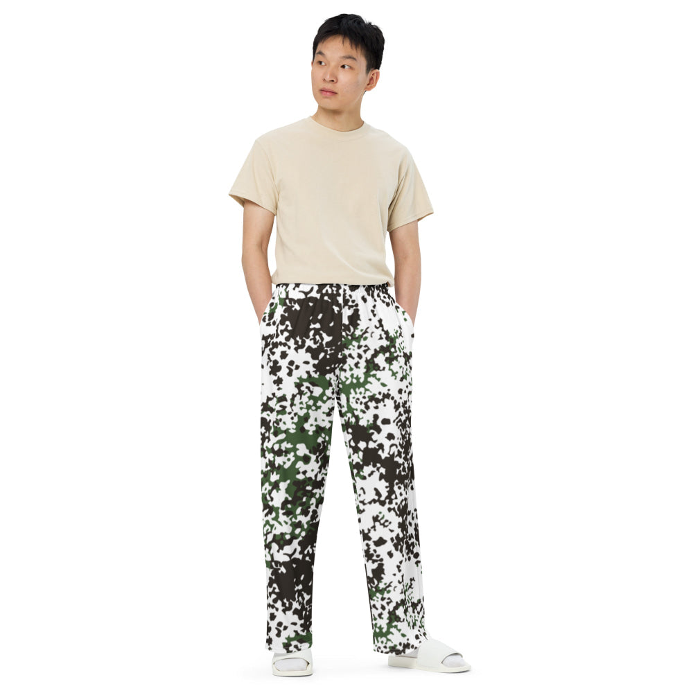 Danish M84 Snow CAMO unisex wide-leg pants - Unisex Wide-Leg Pants