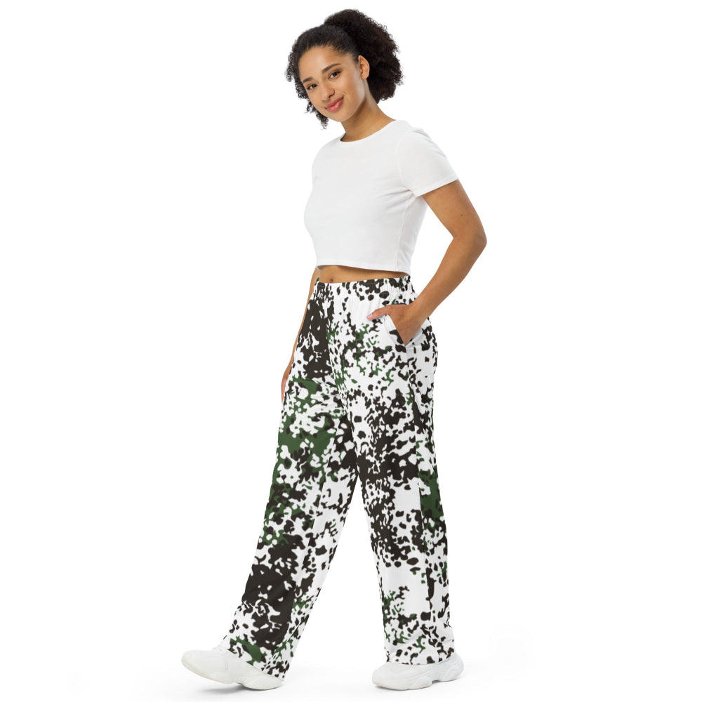 Danish M84 Snow CAMO unisex wide-leg pants - Unisex Wide-Leg Pants