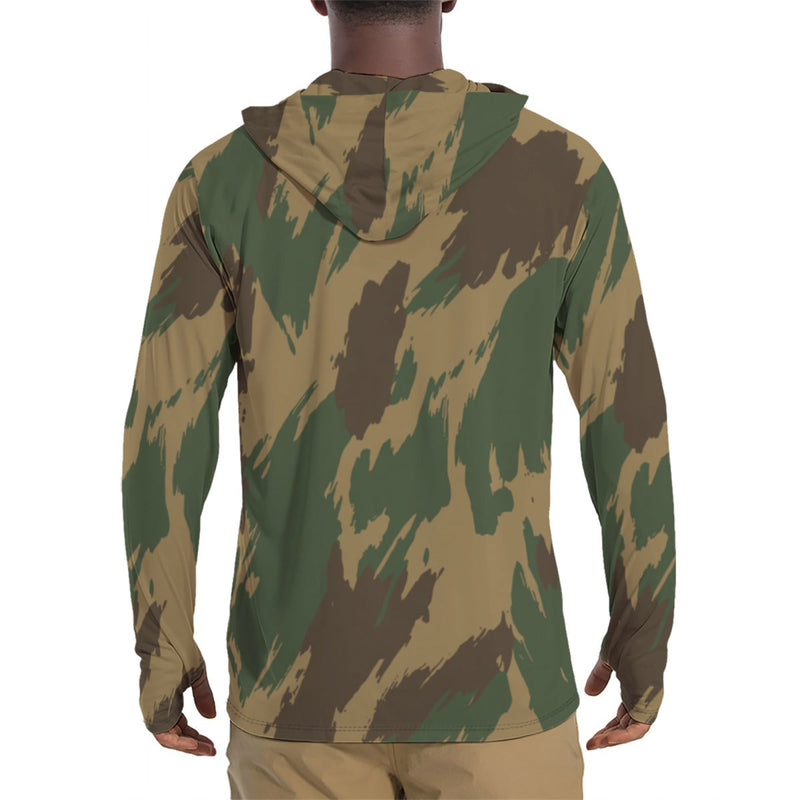 Denison 1959 Airborne Brushstroke Heritage CAMO Mens Sunscreen Sports Hoodie With Thumb Holes