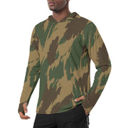 Denison 1959 Airborne Brushstroke Heritage CAMO Mens Sunscreen Sports Hoodie With Thumb Holes - S / White
