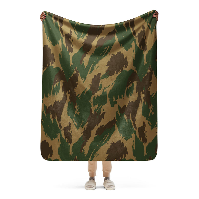 Denison 1959 Airborne Brushstroke Heritage CAMO Sherpa Blanket - 50″×60″