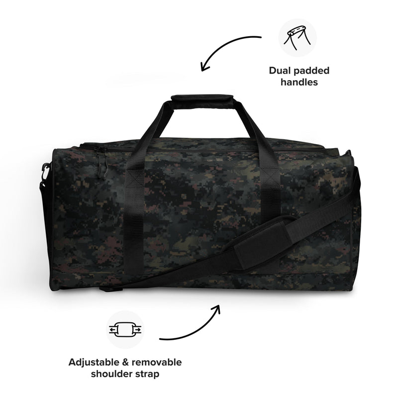 Digital Black Night Rust CAMO Duffle Bag