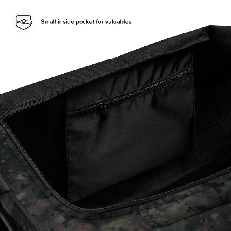 Digital Black Night Rust CAMO Duffle Bag