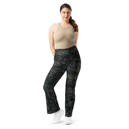 Digital Black Night Rust CAMO Flare leggings - Womens Leggings