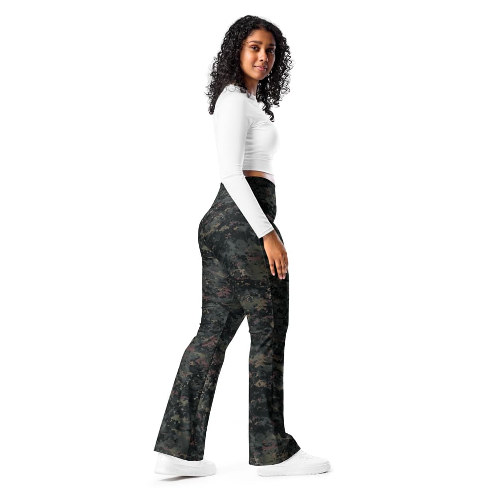 Digital Black Night Rust CAMO Flare leggings - Womens Leggings