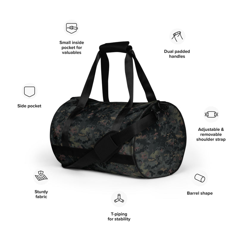 Digital Black Night Rust CAMO Gym Bag