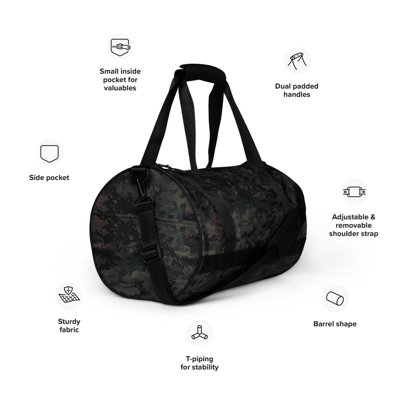 Digital Black Night Rust CAMO Gym Bag