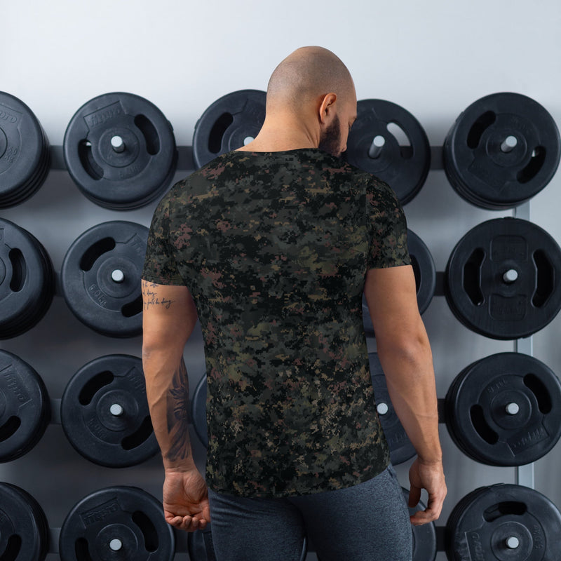 Digital Black Night Rust CAMO Mens Athletic T-Shirt - Shirt