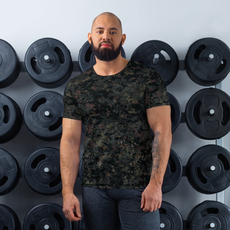 Digital Black Night Rust CAMO Mens Athletic T-Shirt - XS - Shirt
