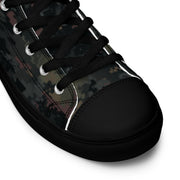 Digital Black Night Rust CAMO Mens High-Top Canvas Shoes