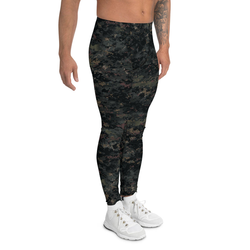 Digital Black Night Rust CAMO Mens Leggings - Men