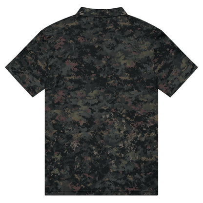 Digital Black Night Rust CAMO Men’s slim fit polo - Mens Slim Fit Polo