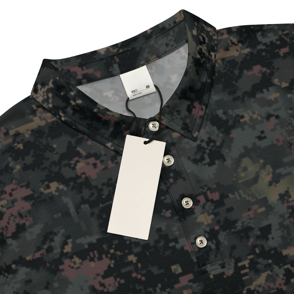 Digital Black Night Rust CAMO Men’s slim fit polo - Mens Slim Fit Polo