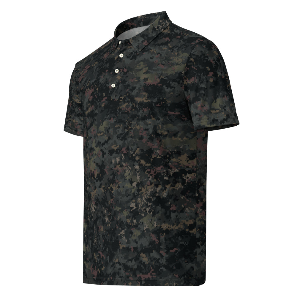 Digital Black Night Rust CAMO Men’s slim fit polo - Mens Slim Fit Polo