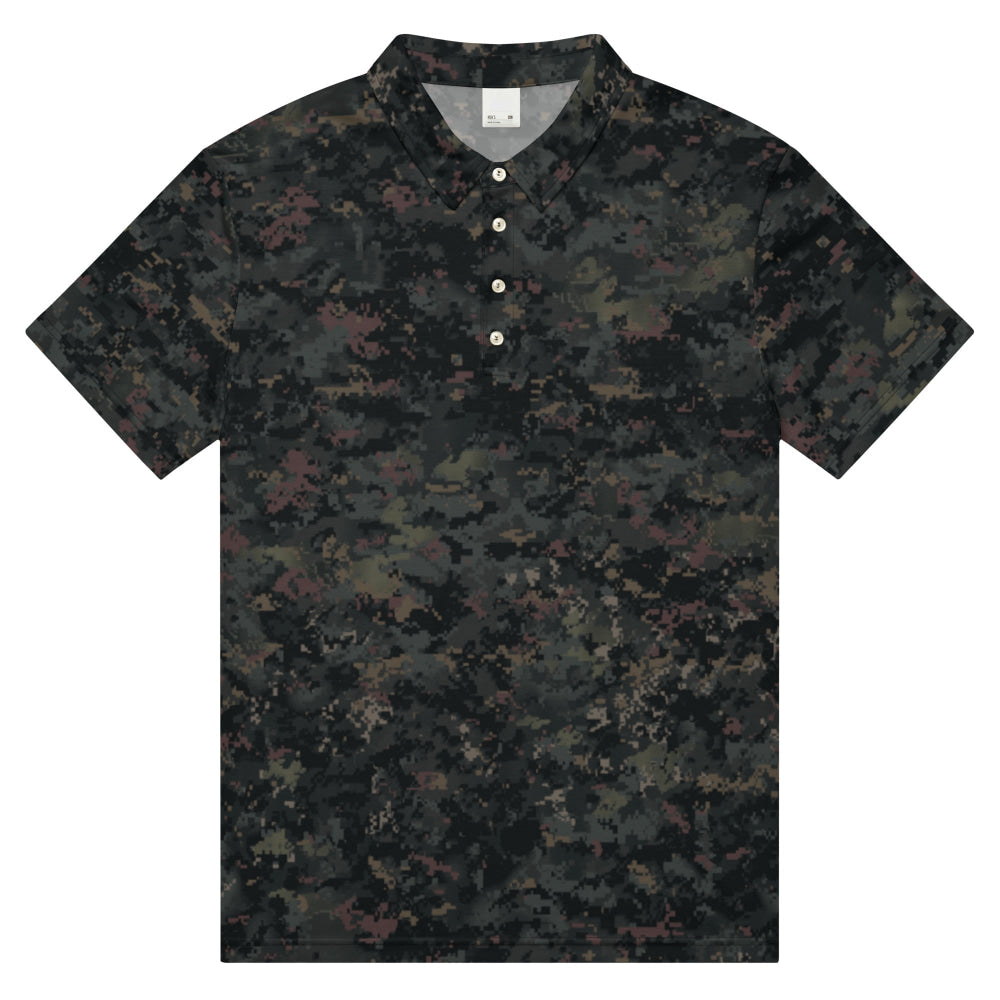 Digital Black Night Rust CAMO Men’s slim fit polo - Mens Slim Fit Polo