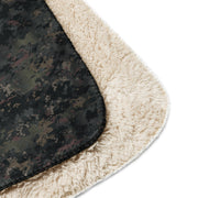 Digital Black Night Rust CAMO Sherpa Blanket