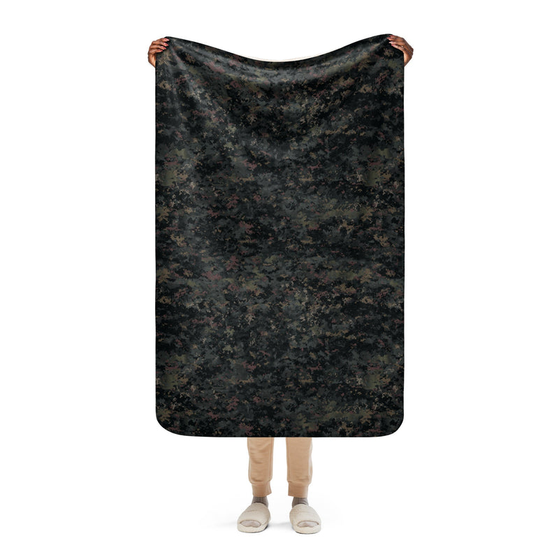 Digital Black Night Rust CAMO Sherpa Blanket - 37″×57″