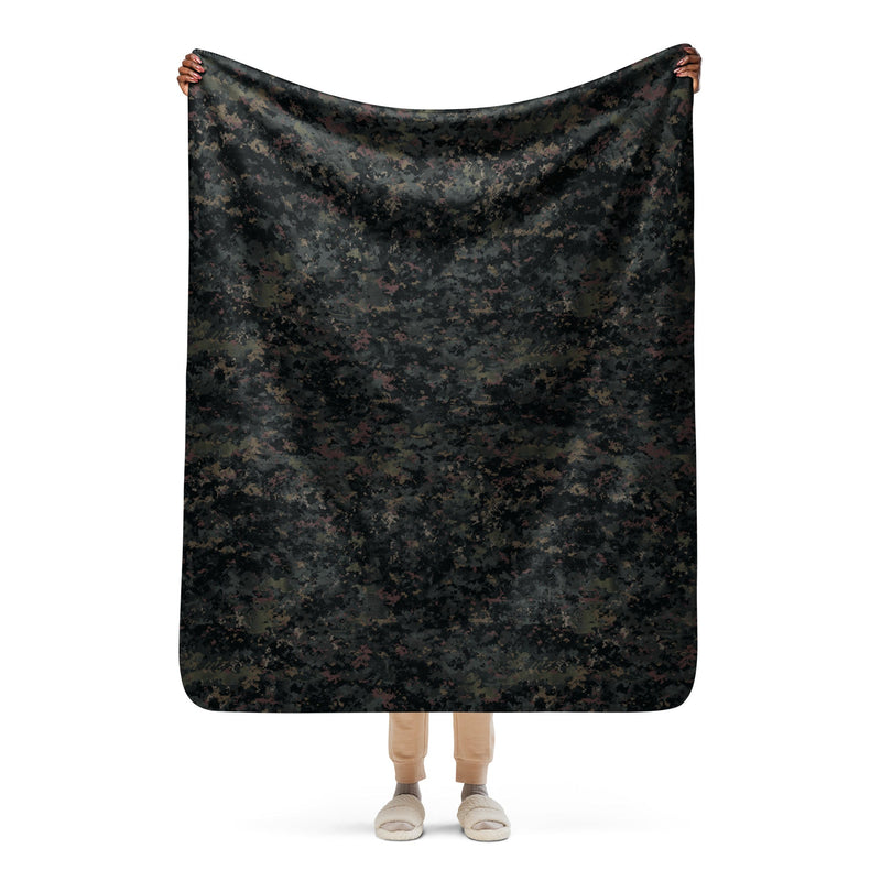 Digital Black Night Rust CAMO Sherpa Blanket - 50″×60″