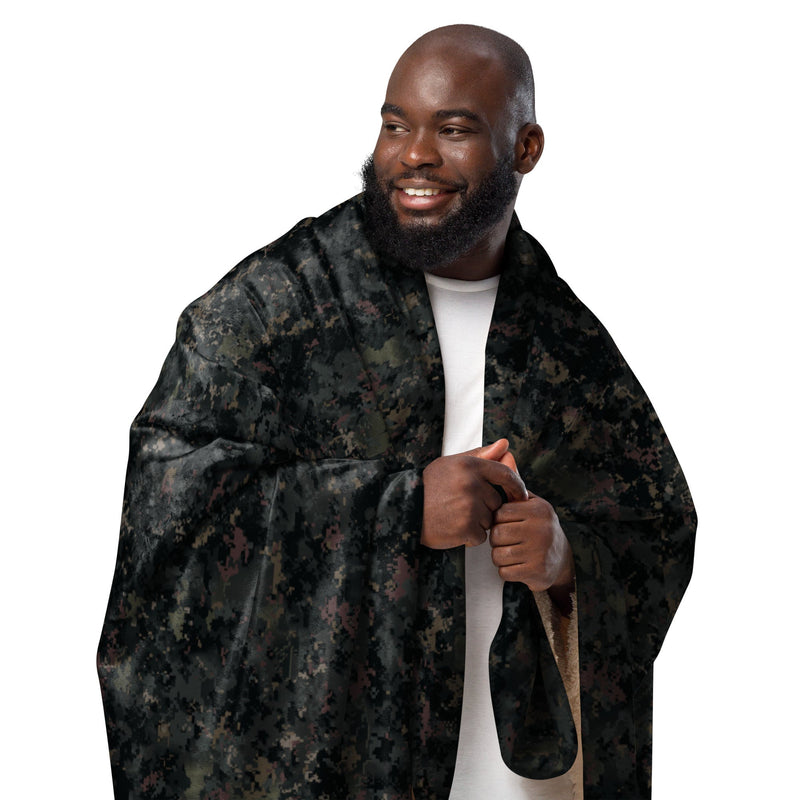Digital Black Night Rust CAMO Sherpa Blanket