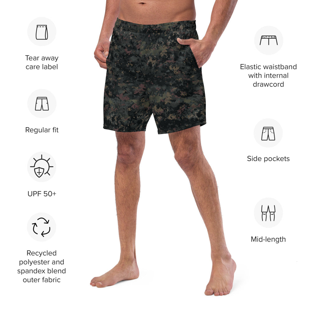 Digital Black Night Rust CAMO swim trunks - Mens Swim Trunks