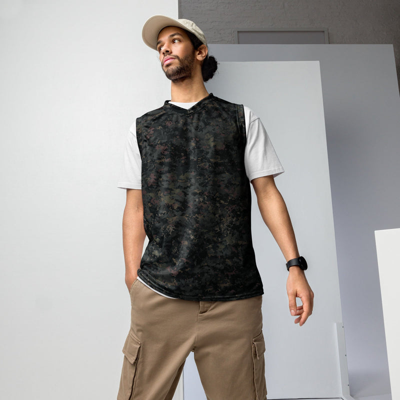 Digital Black Night Rust CAMO Unisex Basketball Jersey - 2XS