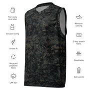 Digital Black Night Rust CAMO Unisex Basketball Jersey