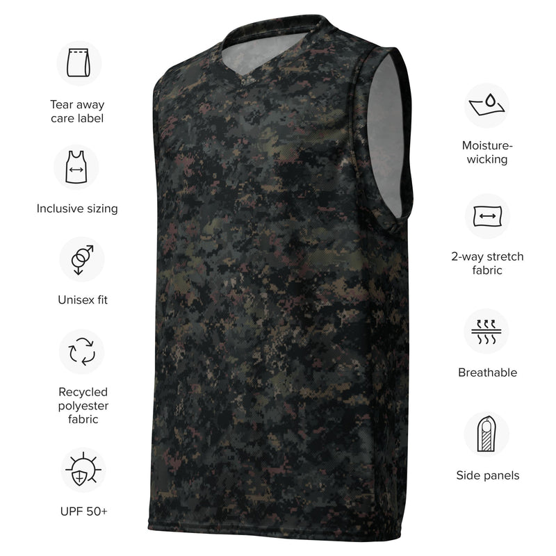 Digital Black Night Rust CAMO Unisex Basketball Jersey
